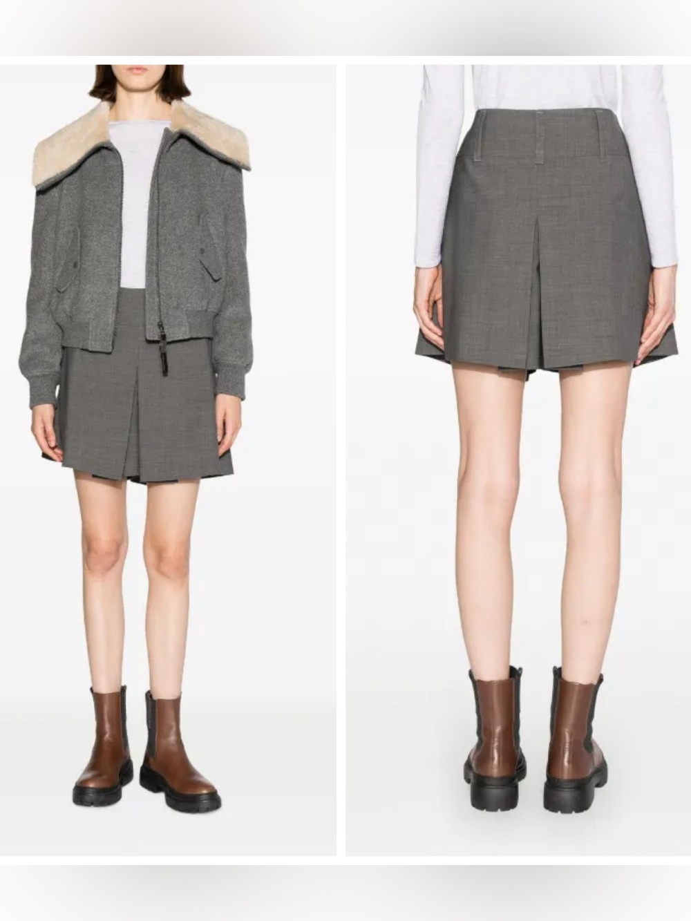Brunello Cucinelli Wool Blend Tailored Shorts Women’s 6 Grey